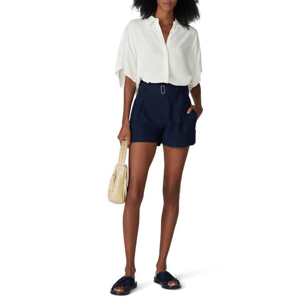 Club Monaco Caftan Sleeve Blouse White Button Up Shirt Size XS